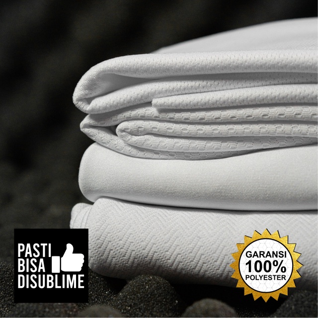 [1 Roll] Bahan Drifit Putih untuk Jersey motif Brazil Benzema Milano Serena Polimes kain bisa di sublim polyester warna putih eceran rollan