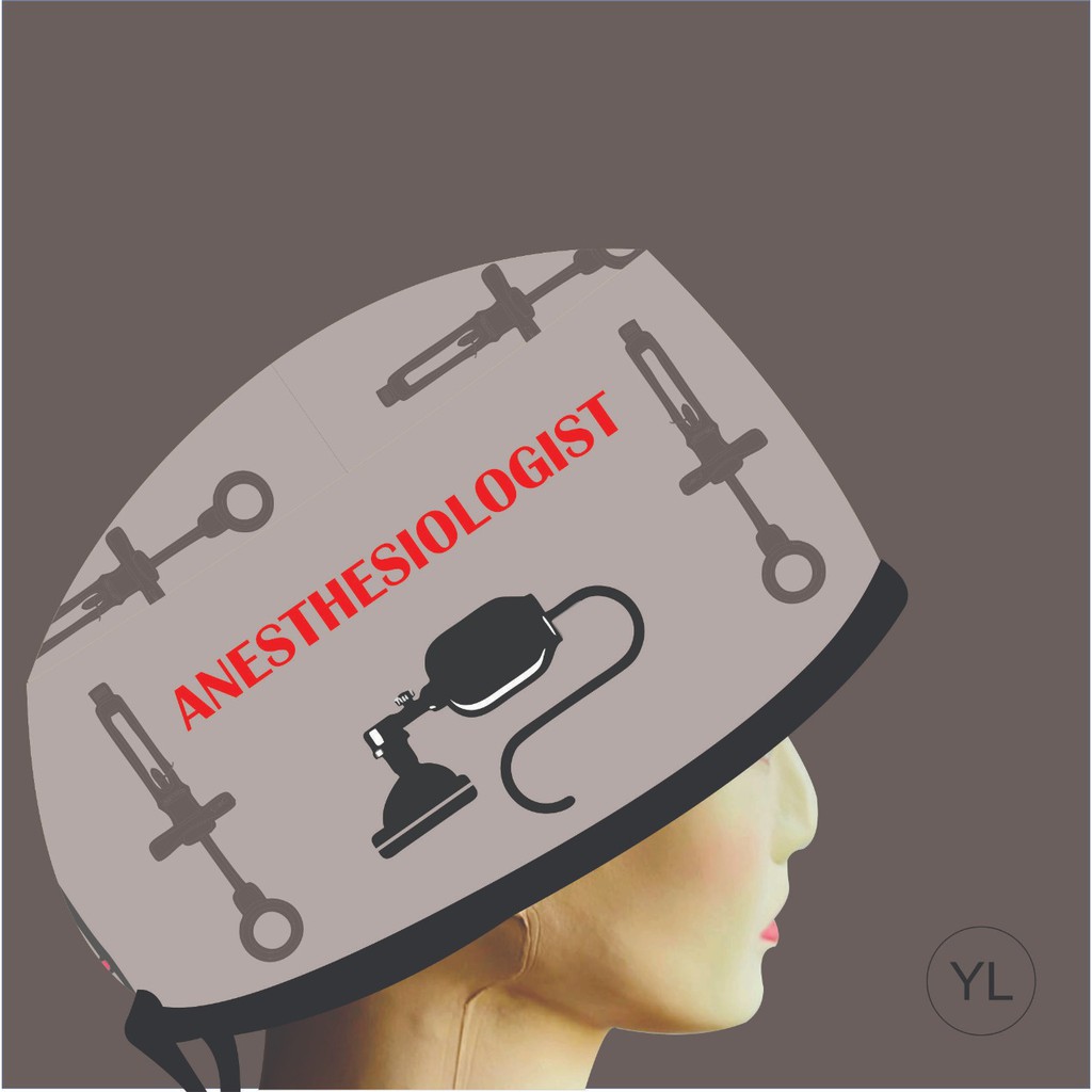 Head Cap /Topi Medis / Scrub Hat / Surgical Cap / Topi Dokter Custom Printing Motif