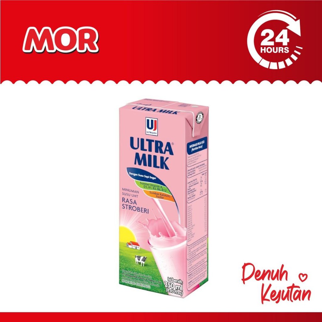 

ULTRA MILK Strawberry Susu Stroberi Tpk 250 ml