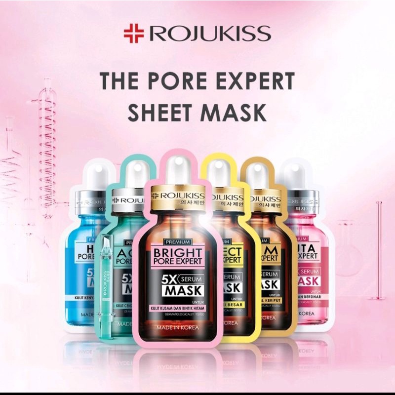 ROJUKISS PREMIUM SHEET MASK ORIGINAL MADE IN KOREA | MASKER WAJAH DENGAN 5X SERUM