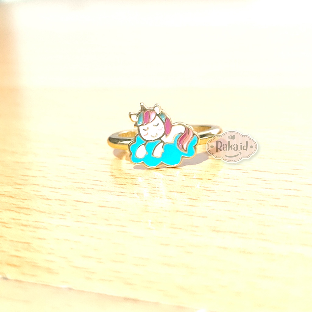 Cincin Anak Unicorn Sleeping Perhiasan Cantik Anak Lapis Emas 18k 799