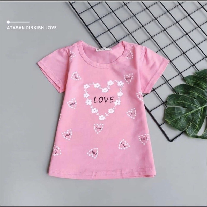 Paket Hemat 3 pcs kaos anak perempuan motif import 18 bulan-10 tahun