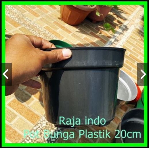 Asli 20 Cm Tebal Pot Bunga 20cm Hitam - Pot Plastik 20 Cm Bibit Hitam Pot Polos Basic