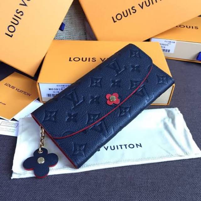 Louis Vuitton Emilie wallet monogram empreinte leather marine rouge