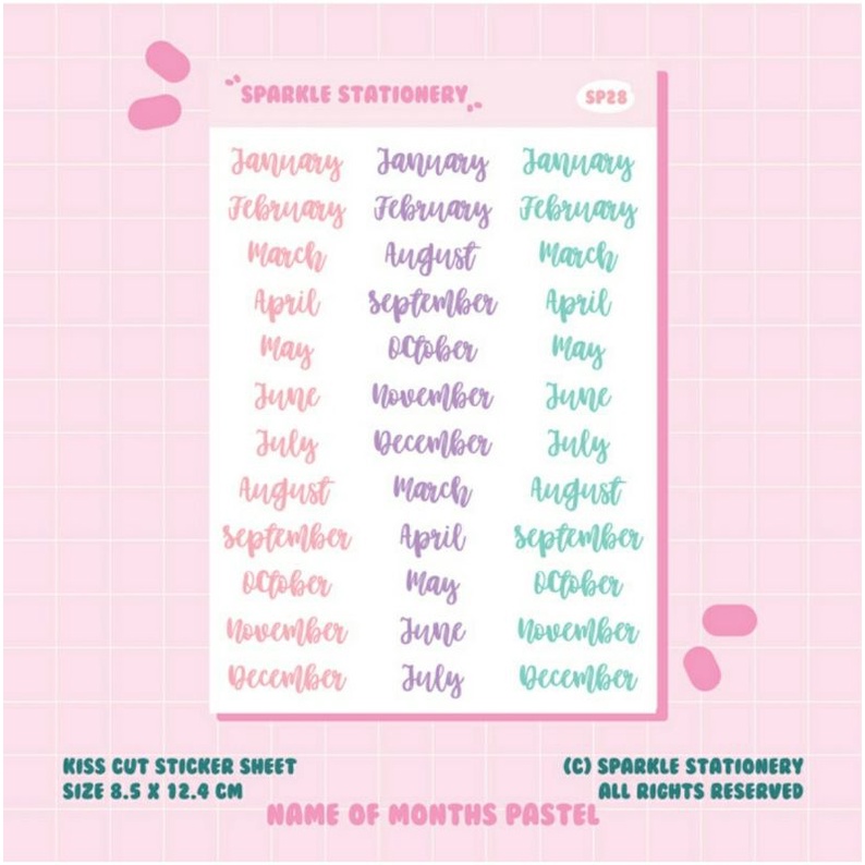 

Name of Month Nama Bulan Sticker Planner