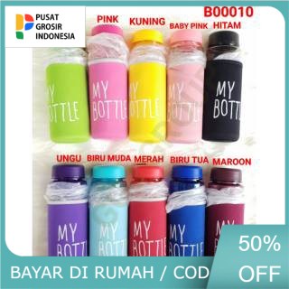 GROSIR MY BOTTLE TRANSPARAN WARNA  BOTOL MINUM  FREE SARUNG BOTOL - KODE B10