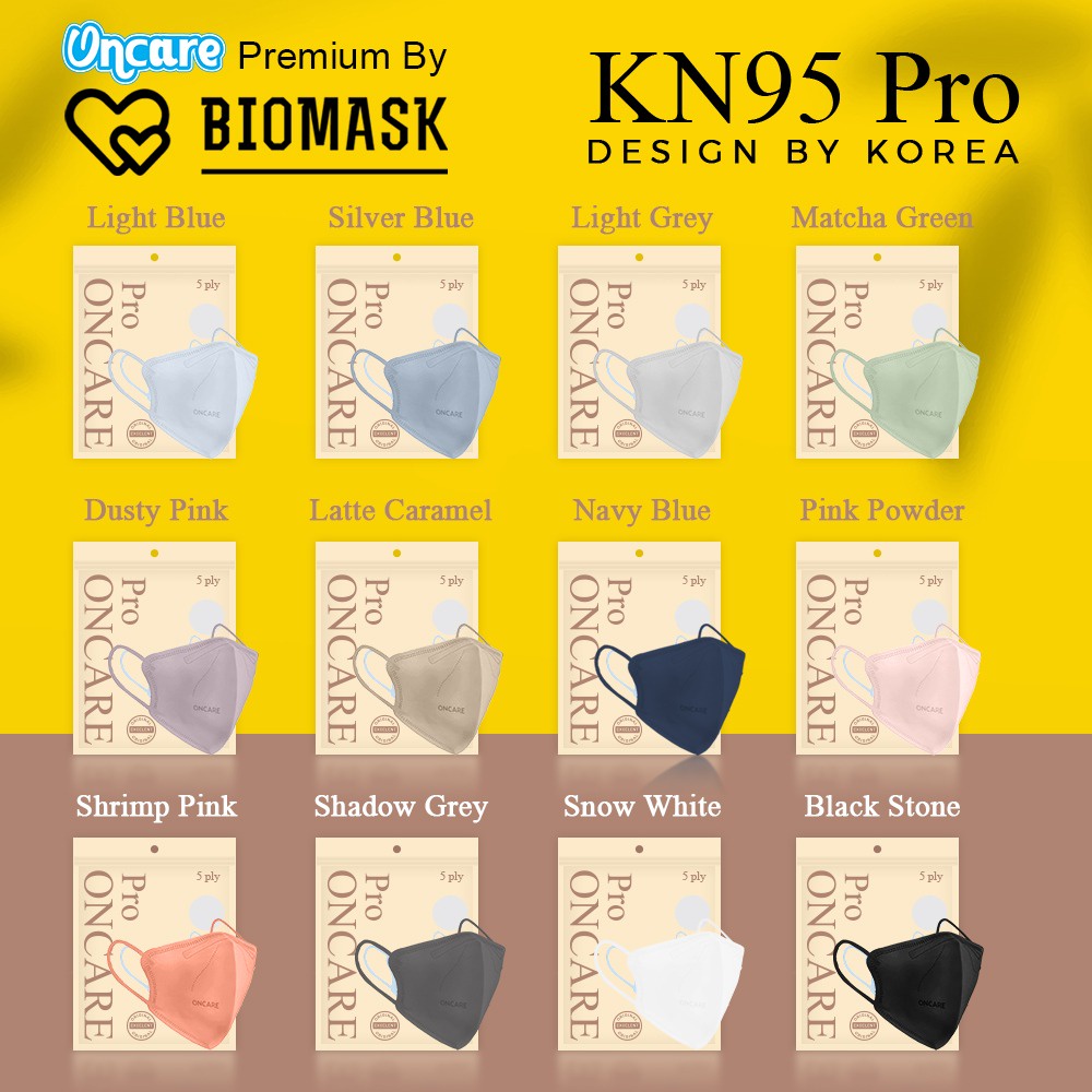 BIOMASK Official x Oncare - Masker KN95 Pro 5Ply isi 10 Pcs Colorful PREMIUM SERIES - N95 Import Mas