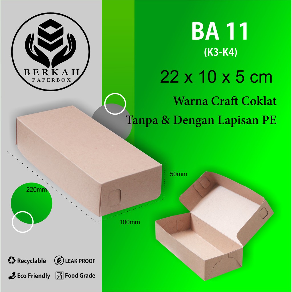 Dus Brownies Dus 22x10x5 325 Gsm Laminasi (B11K4-22X10X5 Cm)