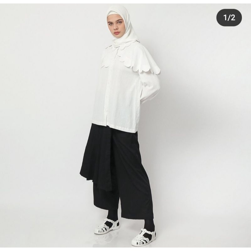 Dressupforfaith preloved "jura shirt white" klamby, nadjani, Ria Miranda, Benang Jarum, OLINEWORKROB