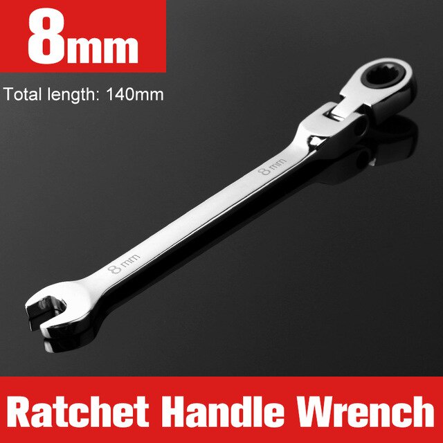 gs8 oloey kunci pas dual head combination ratchet wrench flexible head 8mm - cl6-24 - silver Pro