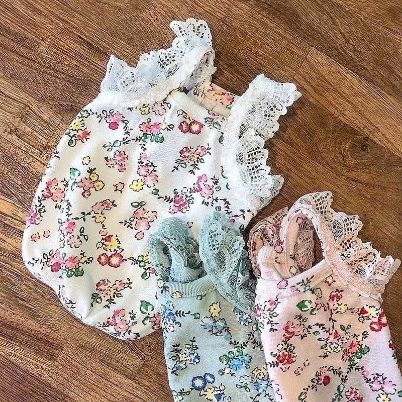 Chaerye flowery lacey korea tank top