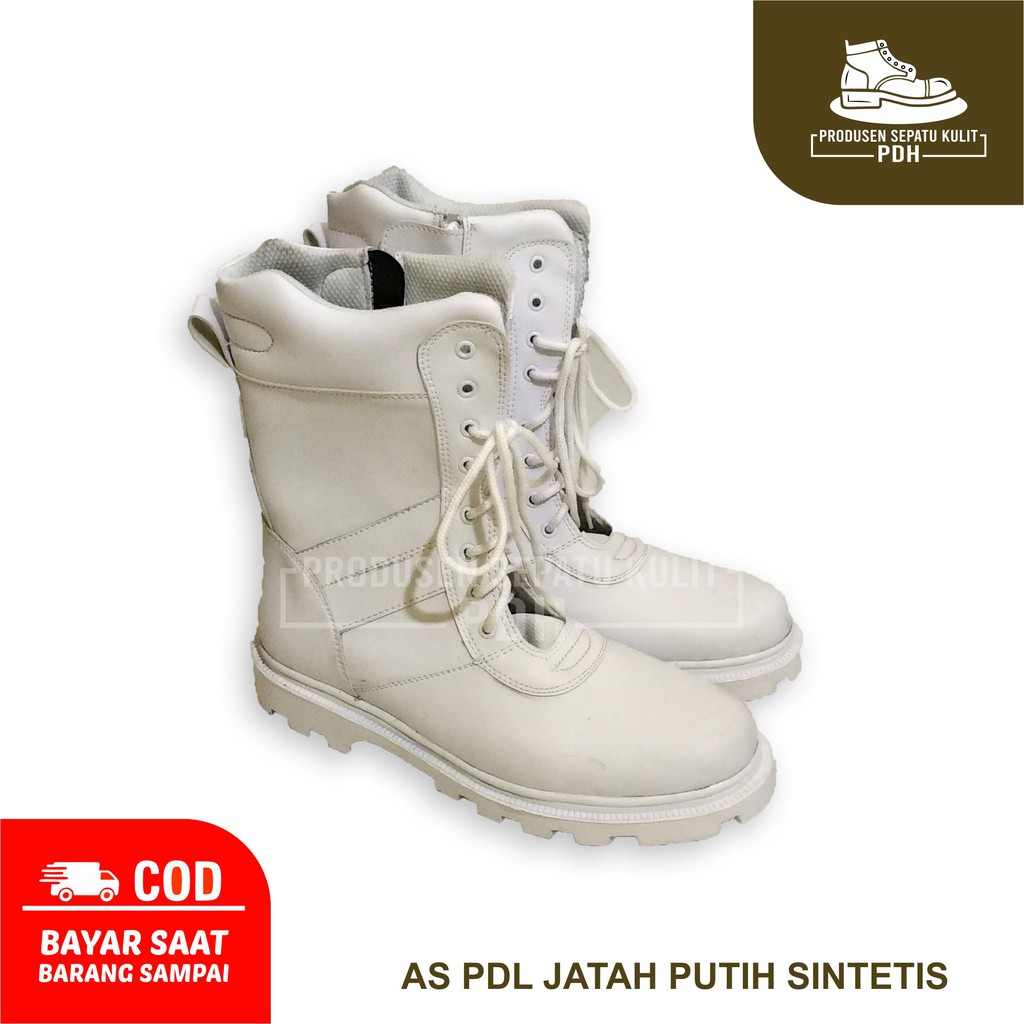 SEPATU PDL PUTIH DINAS TNI AD JATAH POLISI SECURITY &amp; BANSER MURAH BERKUALITAS PATAKA