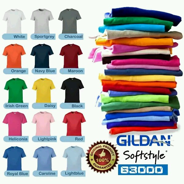 Kaos  Baju  Polos  Gildan Softstyle 63000 Original  Murah 