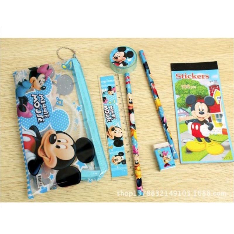 Set stationery tempat alat tulis 6 in 1 tempat pencil lengkap isi