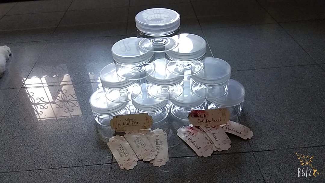 Set Toples Lebaran (isi 5 Toples+ 5 Stiker) - Toples Idul Fitri - Toples Kue Kering - Toples Cantik