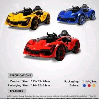 Mainan anak mobil aki Pacific PM 7605 sport car lamborghini ferrari