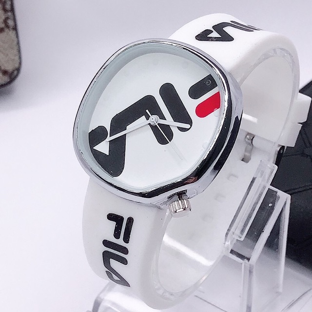 JAM TANGAN WANITA ANALOG QUARTZ SPORT MOVEMENT RUBBER TALI MAGNET RANTAI STRAP WOMEN WATCH W76