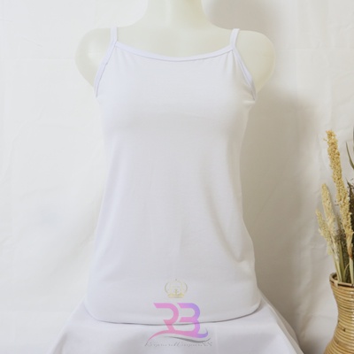 Singlet Wanita / Tangtop premium Wanita / Tanktop Polos / Tank Top Tali Kecil / SIZE M & L-PUTIH