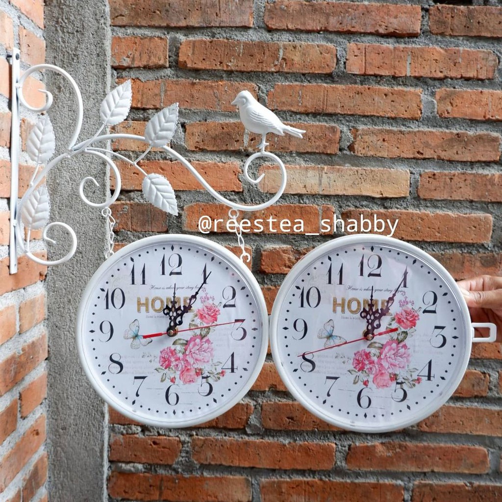  Jam  dinding  gantung import model burung  shabbychic dua 