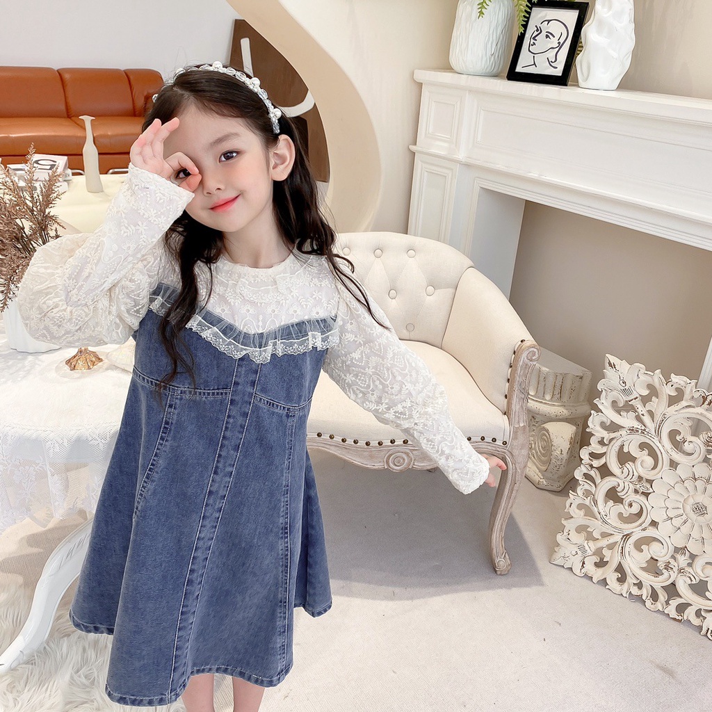 CHUBBI 143 Dress Anak Perempuan Jeans Super Lace