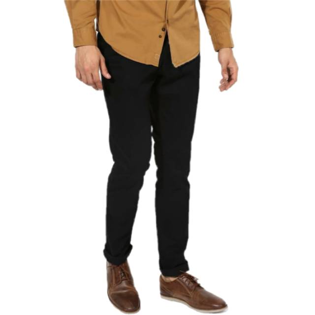 CELANA CHINO Panjang pria Slimfit KERJAHARIAN Santai Casual Formal Hitam Abu Cream Mocca Size 27-38