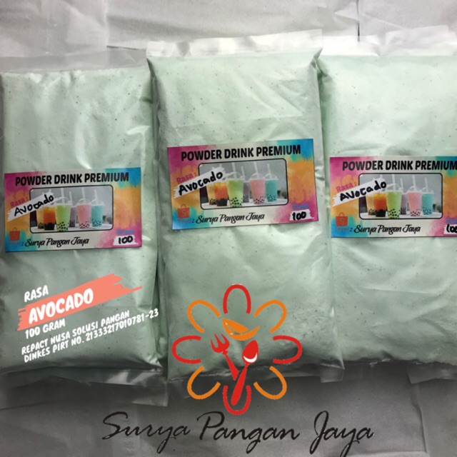 

100gr bubuk minuman halal powder drinks bubble tea AVOCADO 100g