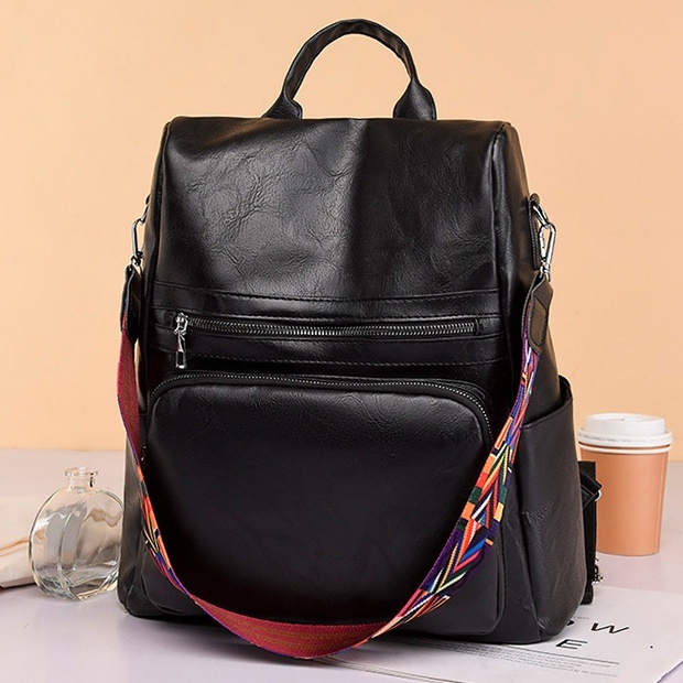 TAS RANSEL WANITA KOREA IMPORT KULIT HITAM VANCE CEWEK TA583B5 BACKPACK REMAJA KERJA GENDONG PUNGGUNG PREMIUM SEKOLAH KULIAH MURAH BATAM KEKINIAN