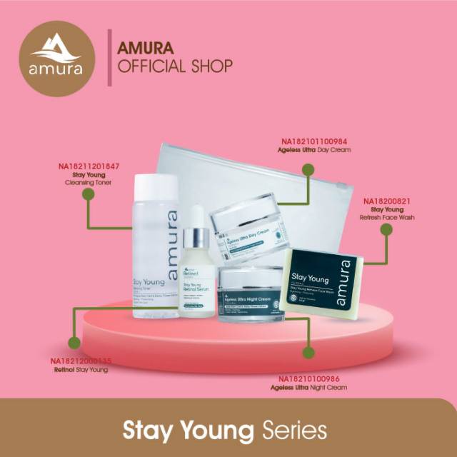 AMURA PAKET LENGKAP - AMURA PAKET STAY YOUNG SERIES 5in1 (Amura Day Night+Amura Retinol Serum+Amura 