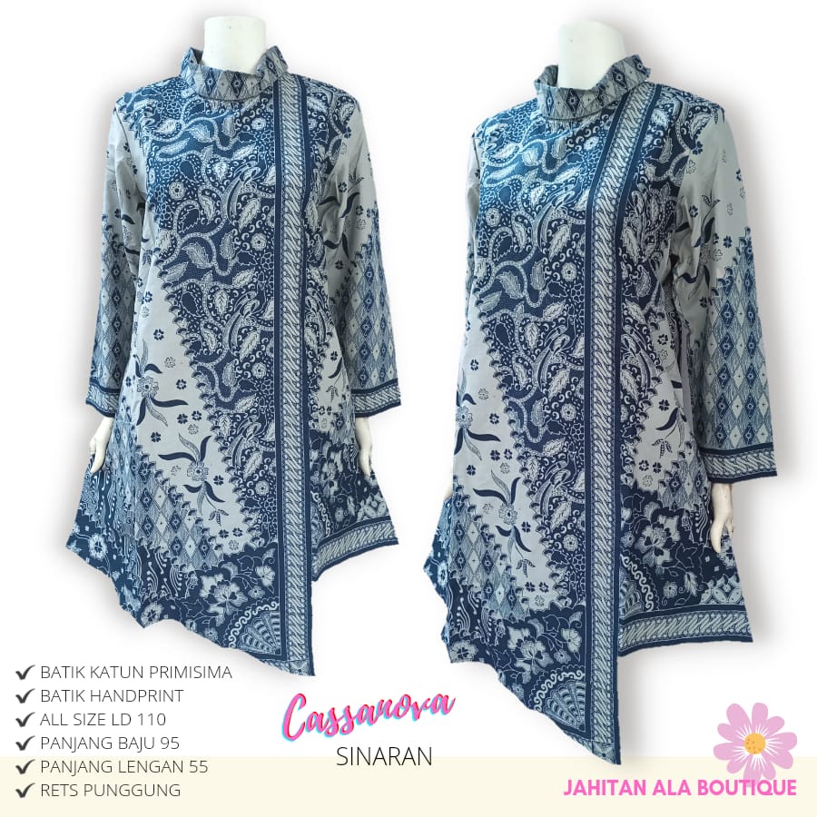 TUNIK BATIK CASANOVA MODERN, GAUN BATIK PESTA, DRESS BATIK RESEPSI