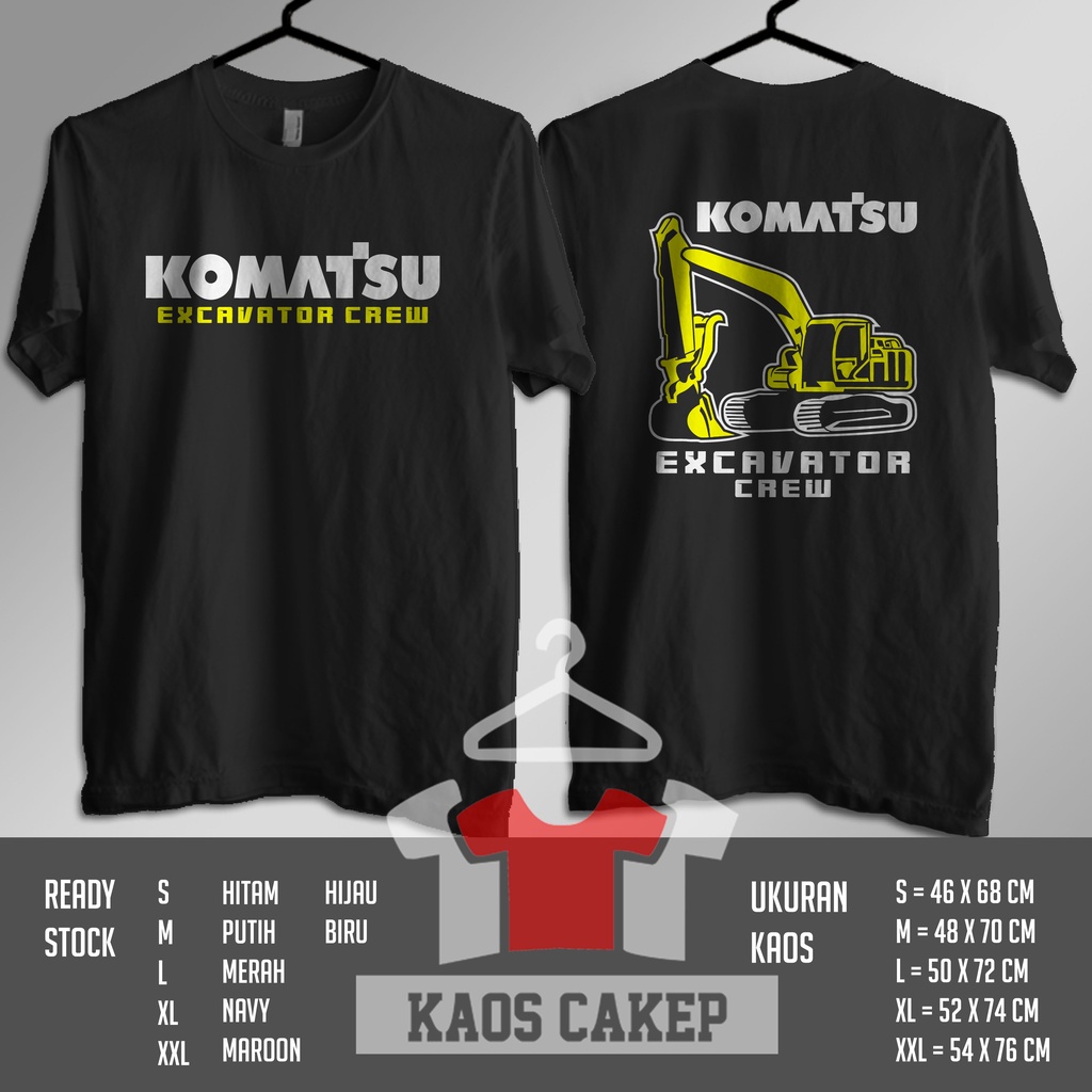 Kaos Alat Berat Komatsu Excavator Crew Baju Distro