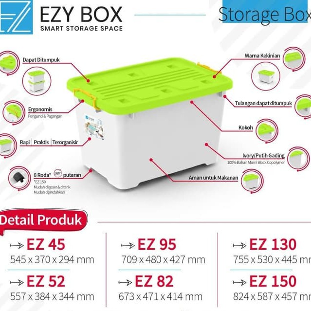 Container Box EZY CB 150 Liter / Kontainer Penyimpanan Barang Plastik CB150 Hercules Kualitas Shinpo