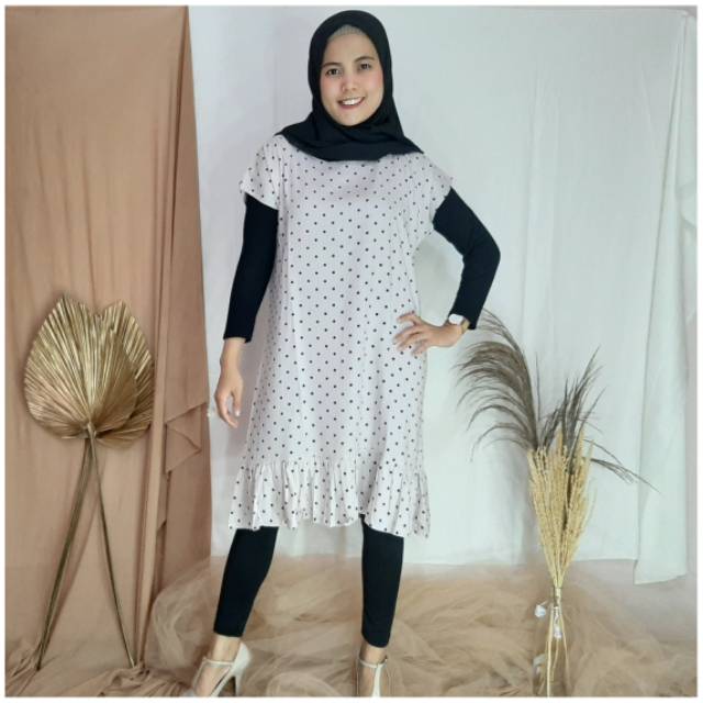 Daster ruffle selutut kekinian bahan katun rayon premium Daster ruffle selutut kekinian bahan katun rayon premium