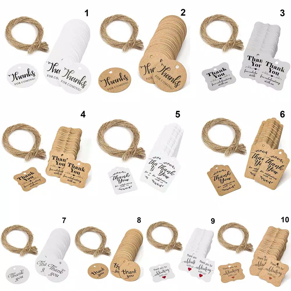 

100 pcs Tag Label Tulisan Thank You untuk Hadiah ( TIDAK NOTE PILIHAN AKAN DI KRM RANDOM )