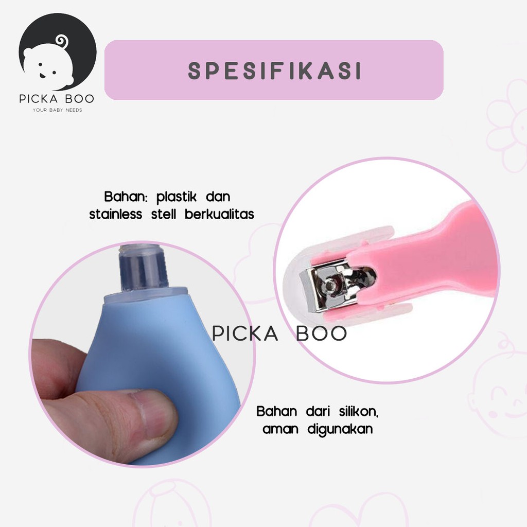 PICKA BOO SET Peralatan Bayi Baby Nail Care Set Isi 10 Peralatan Perawatan Bayi