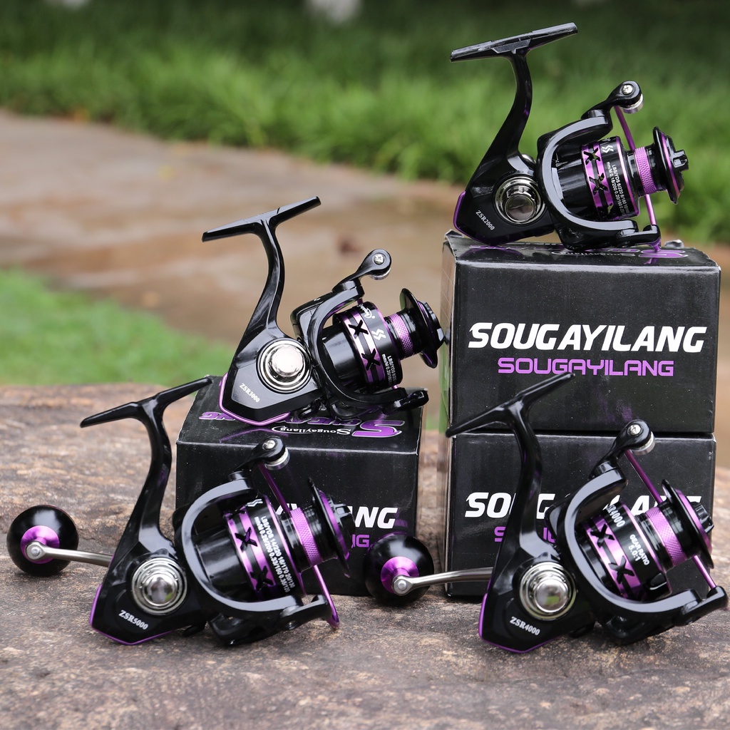 Spinning Fishing Reel Max Drag Full Metal Spool Spinning Reel 12 Ball Bearings 5.0: 1 Rasio Roda Gigi Kanan Kiri Pegangan Inter-changeable Air Asin Gulungan Pancing Air Tawar Gear Tackle Luar Ruangan