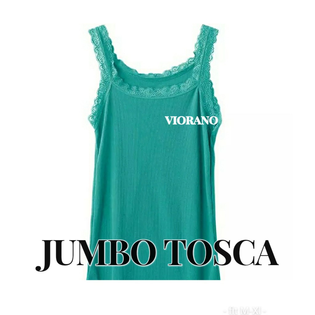 Tanktop Renda Wanita Jumbo Viorano / Camisol Tangtop Singlet Cewek Renda Jumbo Super Soft Fit XXL