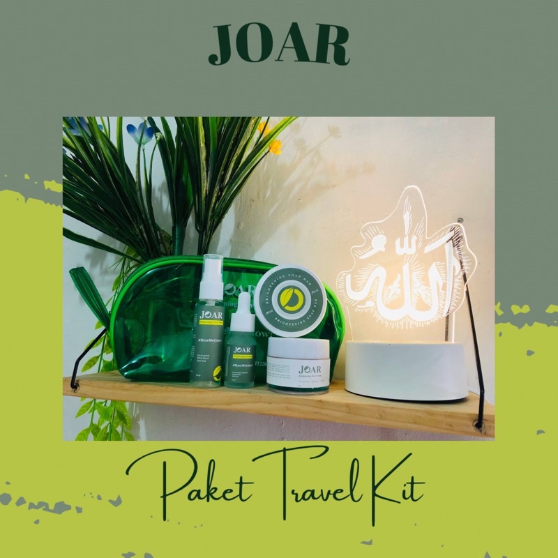 Joar Brightening Skincare Travel Kit Free Pouch Skin care Paket Brightening Serum night day cream ma