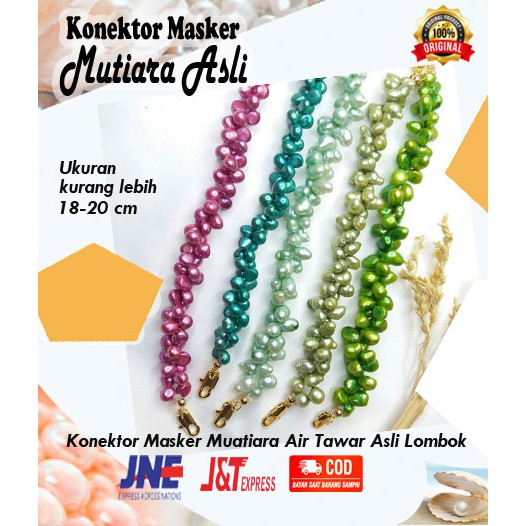 Konektor masker mutiara air tawar asli lombok mutiara asli perhiasan mutiara lombok