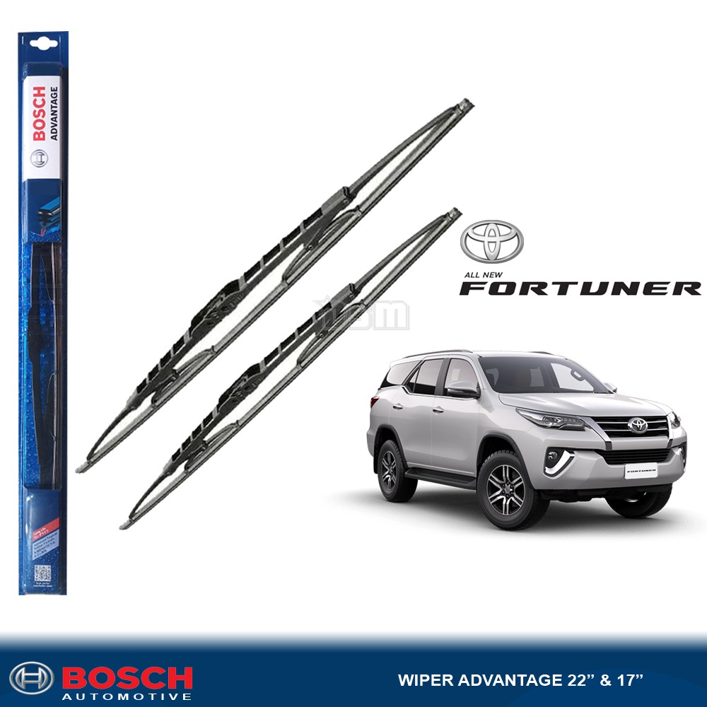 Bosch Advantage / Karet Wiper Mobil Toyota All New Fortuner  22&quot; dan 17&quot; (Sepasang) / Wiper Mobil