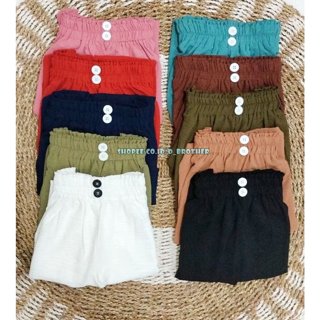 Vava Celana Kulot Crinkle Estetic Highwaist Kancing 2