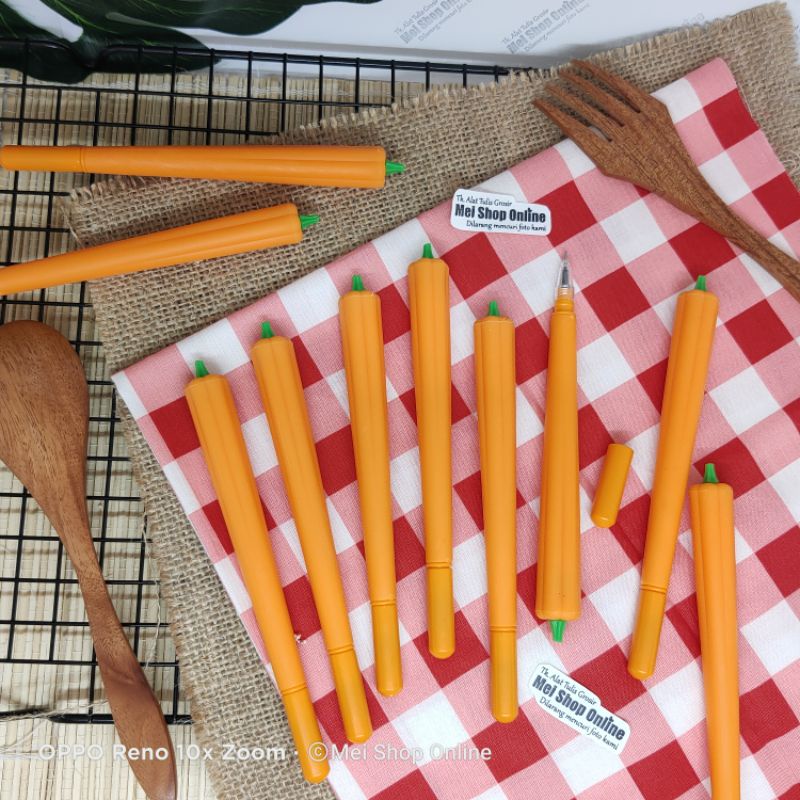 

(BELI 12=GROSIR) Pulpen Gel Karakter Sayur Wortel Lucu Unik