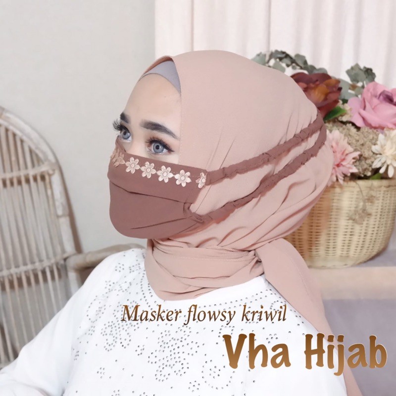 (Grosir 6.700) VHA Masker FLOWSY KRIWIL