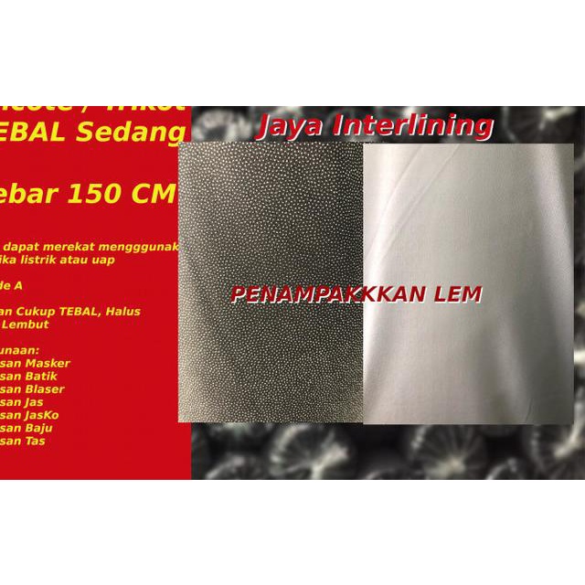 ❄ Trikot tricot Lem Lebar TEBAL sedang 150 Cm Meteran - BROKEN WHITE ➬
