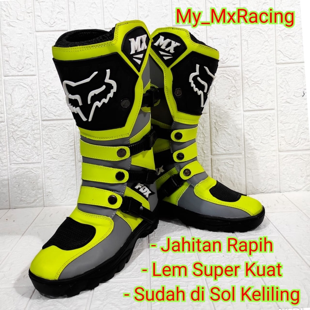 BISA COD sepatu cross trail sepatu trail adventure bots safety terlaris sepatu motorcross not sepatu touring sepatu drag or roadrace ABUHIJAU