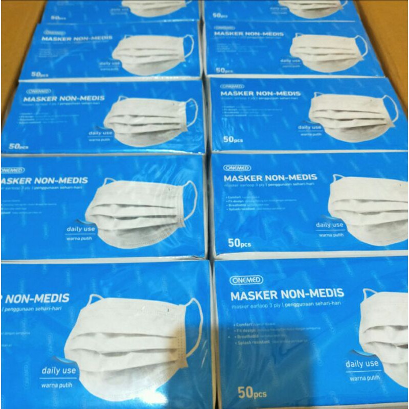 Masker Onemed 3 ply Non Medis 50 pcs