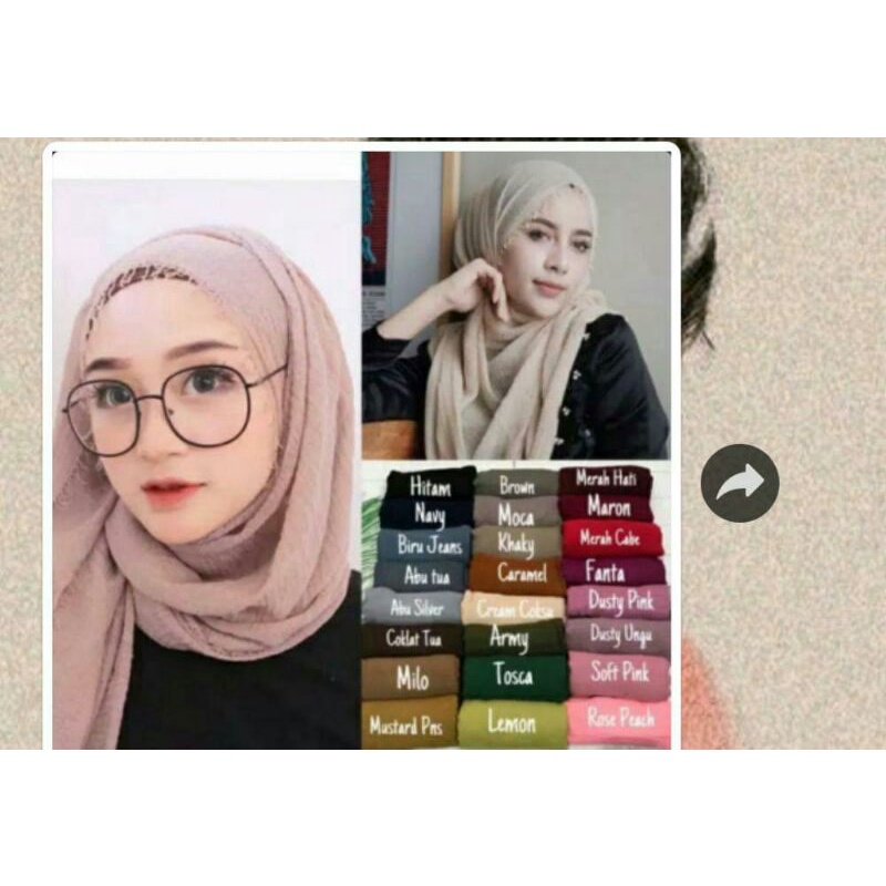 kerudung pasmina crinkle swal crimp cotton