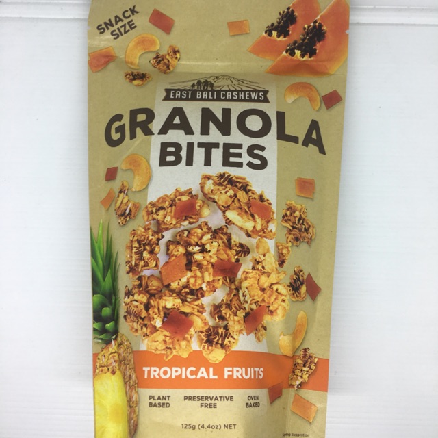 East Bali Cashew Granola Bites Tropical Fruits 125 gram