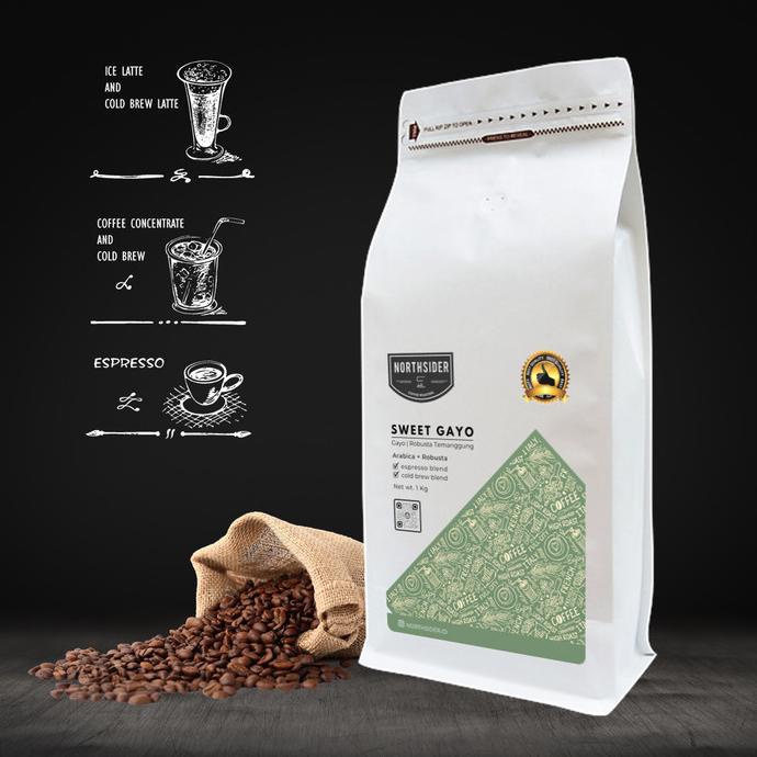 

BIJI KOPI ARABIKA SWEET GAYO BLEND - 1KG NORTHSIDER COFFEE BLEND -Diskon Besar