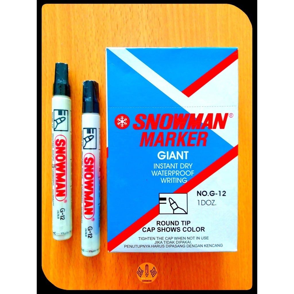 

Spidol Warna Permanent Snowman G-12 Permanent Marker Hitam
