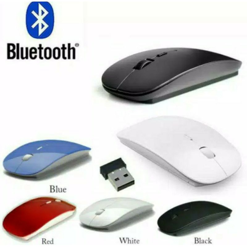 Mouse Wireless Bluetooth Connection Cordless Model Super Slim Ultra Tipis Laptop PC Notebook Netbook